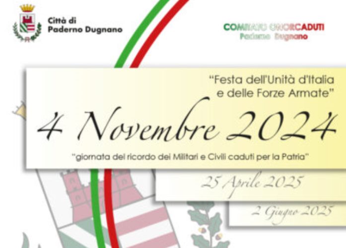 Immagine che raffigura 4 Novembre 2024: Festa dell’Unità d’Italia e delle Forze Armate