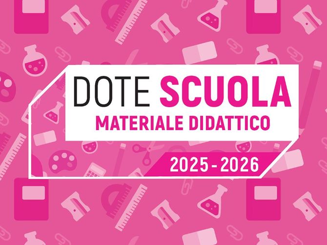 Immagine che raffigura Dote Scuola –  componente Materiale Didattico anno scolastico e formativo 2025/2026 e Borsa di Studio statale anno scolastico 2024/2025