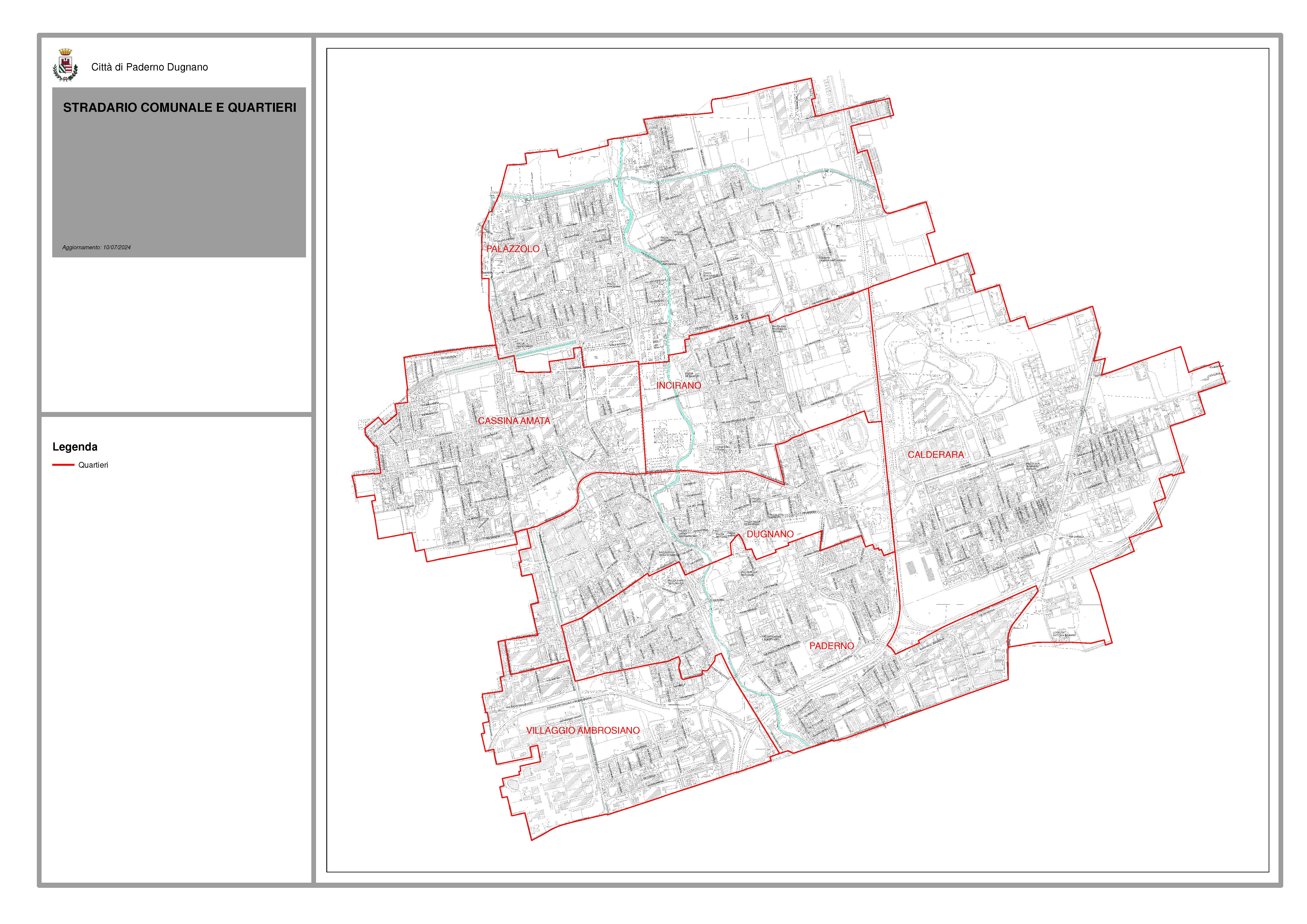 Stradario comunale e quartieri
